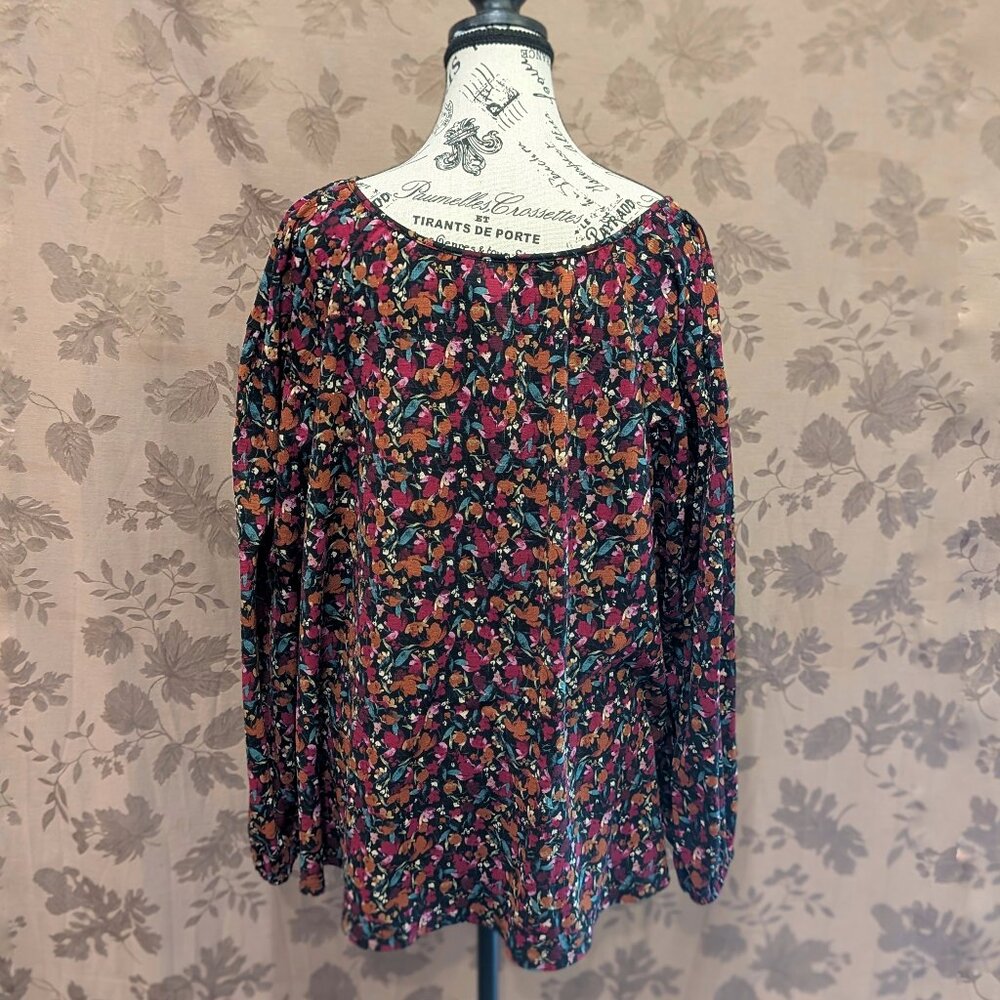 Ava & Viv Floral Long Sleeve Blouse, Size 1X, Gently Used! EUC - Picture 3 of 6